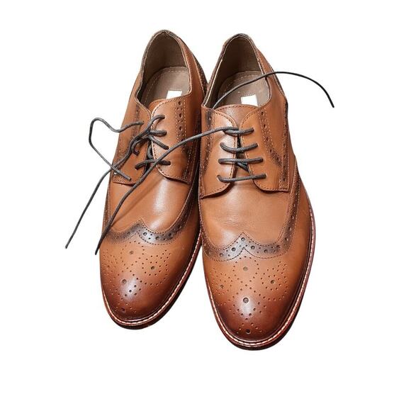 Joseph Abboud Men’s Wingtip Oxford Dress Shoes Size 9 Tan Brown Leather Brogue main image 14